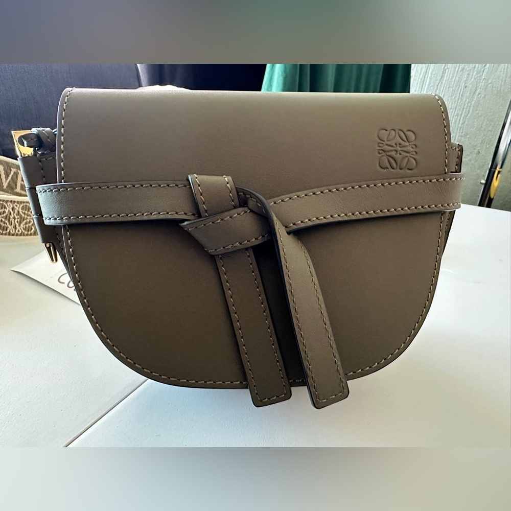 Mini Gate Dual Bag in Soft Calfskin and Jacquard